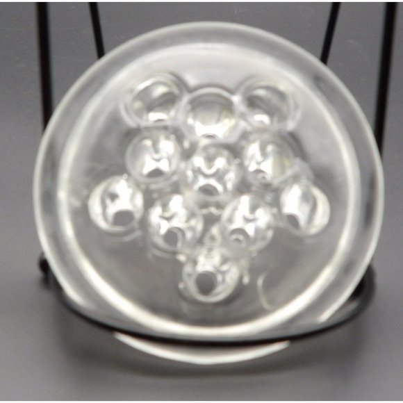 Vintage Glass Flower Frog 3 1/2" W 11 Holes - Picture 6 of 10